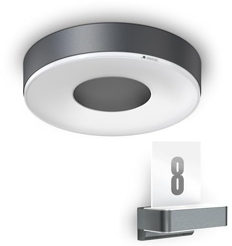 Steinel Welcome Home Bundle aus LED Innenleuchte RS 200 SC + LED Hausnummernleuchte L 820 SC anthrazit, smarte Vernetzung und Einstellung per App