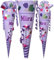 Violet/lavender Scultüte mit Pferd, passend zum Ergobag BlütenzauBär und Lässig,für Vädchen, Wunschname,genäht