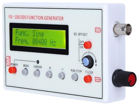 DDS-Funktionsgenerator, Hochpräzises Sinusquadrat mit Filter, 1 Hz–500 kHz, Zählersignal-Quellenmessgerät mit DC-5-V-Adapter, für Oszilloskop-Kalibrierung