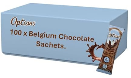 Hot Chocolate Sticks/Low calorie / 40 Calories Per serving / 100 Sachets per Box/Options Hot Chocolate/