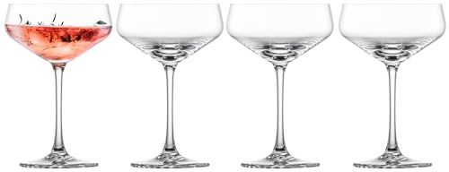 Zwiesel Glas Echo Cocktail Glass(Set of 4), Cocktail Coupe with Unique Pattern, Dishwasher-Safe Machine-Made Tritan Crystal Glasses, Made in Germany (9 Ounce)