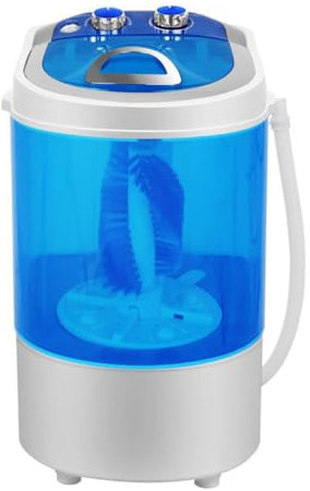 TT-YEC Compact Electric Single Barrel Shoe Washer, 4.5Kg Capacity Rotary Washer Dryer, Freestanding Shoe Washer, Top Loading Washing Machine, 2 in 1 Mini Single Barrel Washing Machine