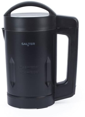 Salter Kuro Digital Soup Maker - 1.6L, Smoother Blender, 5 Settings (Smooth, Chunky, Keep Warm, Blend, Clean), Overspill Protection, Black, 900W, Stainless Steel, Compact, Hot & Cold, Batch Cooking