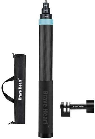3cm Invisible Selfie Stick Pro Long Carbon Fiber Waterproof Extension Monopod for Insta360 ONE X4 X3 R RS X Insta 360 GO 2 3,for GoPro Max Hero 12 11 10 9 8 7 DJI Action 3 4 Pocket 3 (Blue)