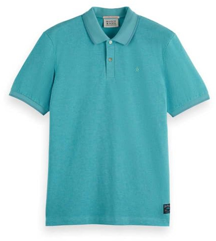 Scotch & Soda Men's Regular fit Polo Shirt, Sea Blue Melange, L