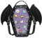 CHERRY SAUCE Ita Bag Rucksack, Gothic-Stil, Sarg-Form, modische Geldbörsen und Handtaschen, Halloween, JK Taschen, abnehmbare Kreuzgurte, C-Schwarz/Violett, Benutzerdefiniert