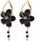 VIUWIZE 1 paio di orecchini pendenti a fiori neri, orecchini pendenti in cristallo, stile bohémien, orecchini vintage ipoallergenici, squisiti regali di moda per le donne