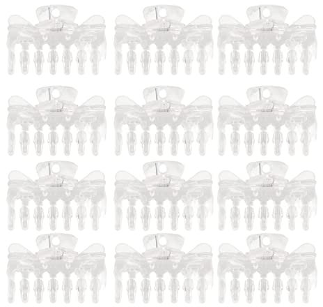 12 Pinzas para el Pelo Transparentes para Evitar Resbalones, Sujeción Fuerte, Elegantes Pinzas de Plástico para el Pelo para Mujeres y Niñas