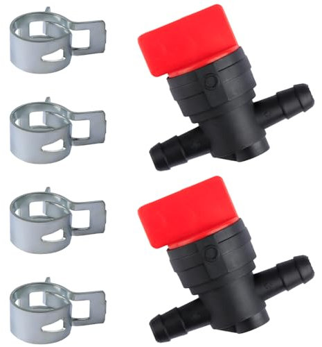 Rumyve 2set 1/4 Fuel Shut Off Valve,Motorcycle Petcock Fuel Tank Tap Valve,Straight Gas Cut Off Valves,for Garden Brush Cutter Lawnmower Accessory