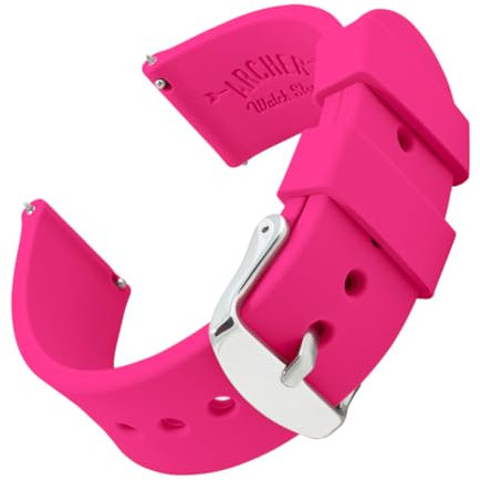 Archer Watch Straps - Cinturini a Sgancio Rapido in Silicone (Rosa Elettrico, 22mm)