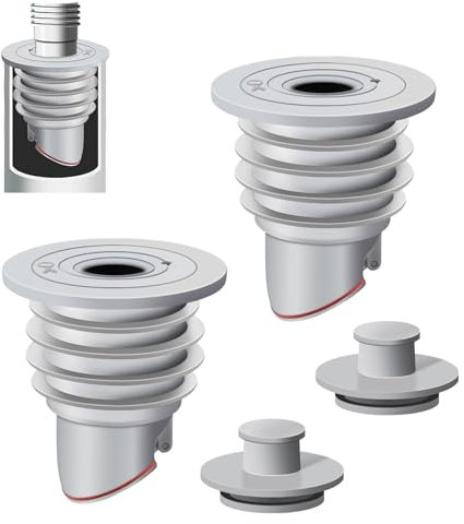 Lot de 2 joints de tuyau de vidange en silicone pour machine à laver, 35 à 40 mm, pour évier de cuisine, cuisine et maison (gris)