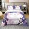 Loussiesd Nette Katze Druck 100% Baumwolle Bettwäsche Set 155x220cm Floral Tier Katze gedruckt Betten Set für Cartoon Katze Bettbezug Set