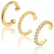 3 Stück Ear Cuff für Damen mit Ohrmanschette, Fake Ohrringe, 14K Gold Earcuffs, Helix Knorpel Ohrringe, Ohrklemme mit Geschenkbox (Gold)