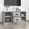 puraday Meuble TV de salon en bois - 99,5 x 35,5 x 48 cm - Gris Sonoma - Design élégant - Pour salle à manger - Avec 2 tiroirs - Meuble TV - Grand espace de rangement