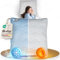 Herlag Kopfkissen 80x80cm | 2-in-1 Wendbares Kissen mit Sommer- & Winterseite | Ganzjahreskissen mit Reißverschluss | Füllmenge anpassbar für dauerhaftes Volumen | Waschbar & trocknergeeignet
