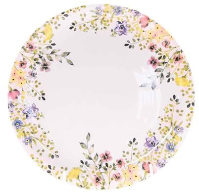 Queens By Churchill Piatto piano con fiori selvatici, 26 cm, confezione da 6