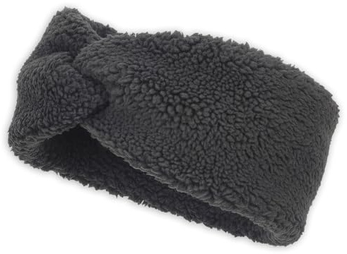 styleBREAKER Damen Stirnband Teddyfleece Knoten, Schwarz | 21 cm Bundweite, dehnbar für 56-59 cm Kopfumfang, 100% Viskose, wärmender Ohrenwärmer für den Winter.