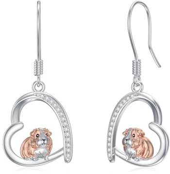 enjoylifecreative Tierohrringe 925er Sterlingsilber mit Elefanten Libellenmotiv Meerschweinchen Enten Ohrringe Tierornamente Schmuckgeschenk für Frauen