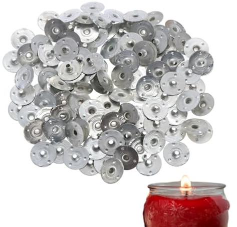 Dochtfüße Metall – 300er Pack 12,5 mm Tellerhalter, Robuste Fixierplatten für Selbergießen, Praktisches Bastelmaterial, Verlässliche Kerzen Dochtstützen | Ideal für Kreativwerkstatt Duftkerzen Hobbybe