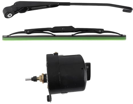 Flydida 0390506510 12V DC Universal-Scheibenwischermotor für Wohnmobile und Traktoren, 105° Wischerarm und Wischerblatt, Ersatz für 01287358 7731000001