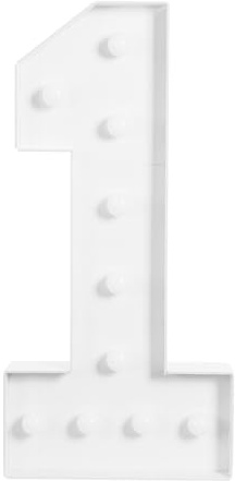 LED Zahlen Nummer Beleuchtete,100cm Große Nummer mit Glühbirnen,0 1 2 3 4 5 6 7 8 9 Leuchtnummer,mit Batteriekasten,2000-3000K,für Abschlussfeiern, Hochzeiten (1)