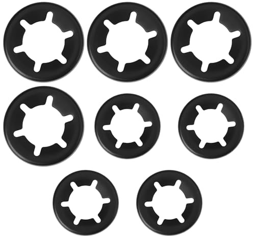 VGOL 8 arandelas de retención para rueda de cortacésped M8 y M10, 7,5 x 15 mm, 9,5 x 18,5 mm, clips de presión