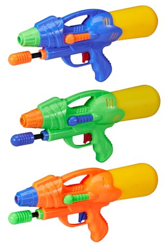 3er Set Pump Wasserpistole mit 350 ml Wasser Tank Fassungsvermögen Spritzpistole Wassergewehr 29 cm Spielzeug Wasserspritzpistole