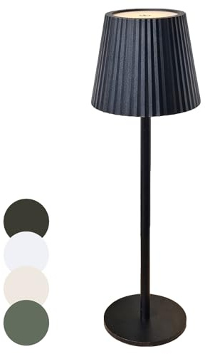 Coen Bakker LED Tischlampe dimmbar mit Touch IP44 Lampe USB 3 Lichtfarben für Innen & Außen 27,5 x 9,5 cm Tischleuchte Klein, Farbe:Schwarz