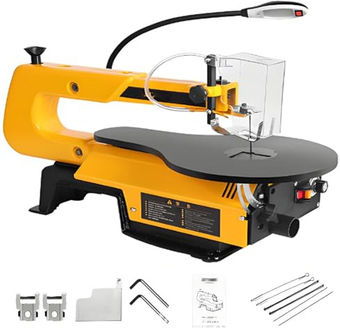 Variable Speed Scroll Saw, 180W Scroll Saws, Electric Woodworking Jigsaw with Foot Control and 400-1600 RPM,55mm Deep Cut for Wood Polishing & Carving