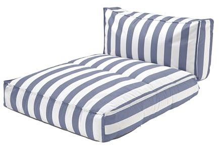 blomus Stay Outdoor Bett | 120 x 190 cm | Lily White/Key Largo | Wetterfest & wasserabweisend | UV-beständig | Hochwertige Sonnenliege mit Stahlbügel für Balkon, Garten & Pool | Premium-Boden