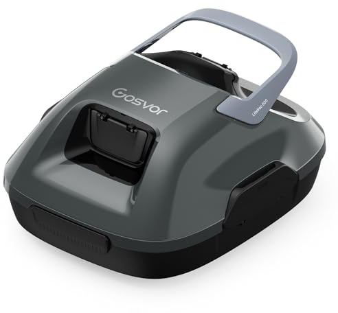 Gosvor (Nuovo 2026 Robot Limpiafondos Piscina Inalámbrico-Aspirador Piscina,90 Min Autonomía,Autoestacionamiento,Fácil Uso,Robot Piscina para Suelo,Piscinas 80m²,Gris