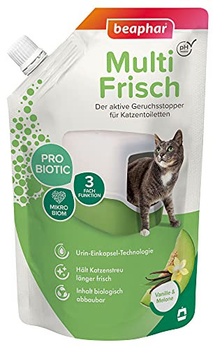 BEAPHAR - Multi Frisch - Der Aktive Geruchsstopper Für Katzentoiletten - Mit Probiotika - Schützt Das Mikrobiom - Biologisch Abbaubar - PH-Neutral - Vanille Und Melone - 400 g