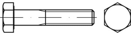 ISO 8765 8.8 Sechskantschrauben mit Schaft, mit metrischem Feingewinde - Abmessung: M8 x1x35 (200 Stück)