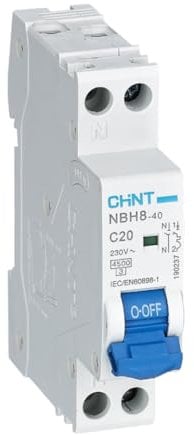 CHINT 70019 NBH8-INTERRUTTORE MAGNETOTERMICO 1P+N 25A CURVA C 4, 5KA 1MOD 190238