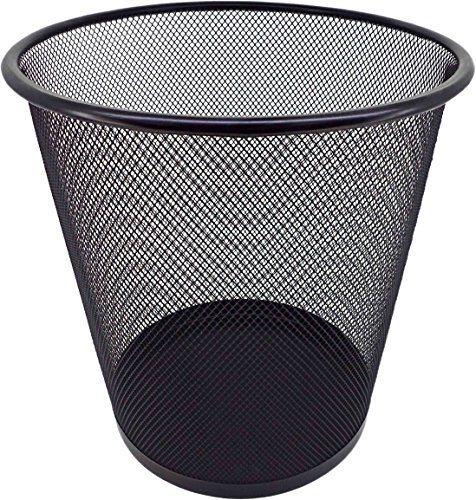 PAMEX Papelera de Rejilla Metálica (Negro)