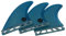 UPSURF Surfboard Tri Fin Future M Größe Fiberglas + Honeycomb G5 Thruster Set (weiß/blau/orange) (blaues Logo)