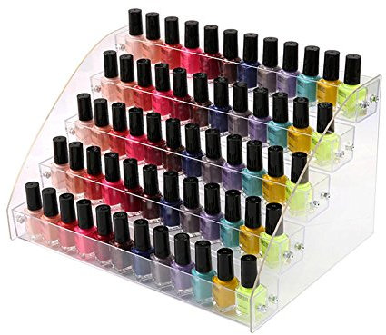 Neckip Großer 2-7 Etagen Acryl Nagellack Ständer für bis zu 84 Nagellack - Kosmetik Display - Make-up Aufbewahrung Five Layers