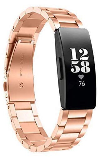 Chofit Armbänder, kompatibel mit Fitbit Inspire HR / Inspire, Edelstahl, Business, Ersatzarmband für Frauen, rose gold
