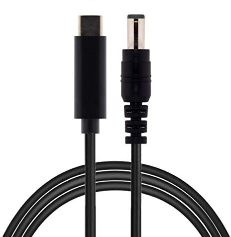 Cablecc Cable en ángulo de entrada USB-C tipo C a CC PD para laptop de 18-20 V (5,5 x 2,1 mm)