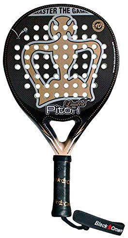 Black Crown - Pala de Padel Piton Limited - Forma redonda - Superficie rugosa - Control y potencia - Protector de marco - Peso 355 gr - Marco 38 mm - Resistente - Balance medio