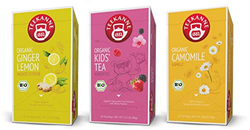 Teekanne Bio 3er Mix - Ginger Lemon, Kids' Tea, Kamille (3x 20 Teebeutel)