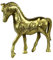 DARO DEKO Massive Skulptur aus Metall - Goldenes Pferd - 30cm hoch