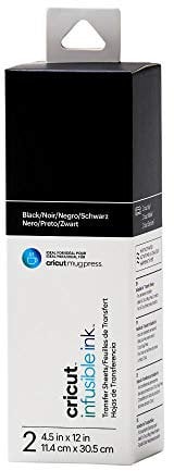 Cricut Infusible Ink-Transferfolien | 2 Stück | 11,4cm x 30,5cm (4,5 x 12) | Black | Ideal für Cricut Mug Press™-Designs