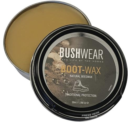 BushWear Superior Boot Wax – 50ml Leather Waterproofing Polish Conditions, Protects & Restores Leather Boots, Shoes Natural Wax