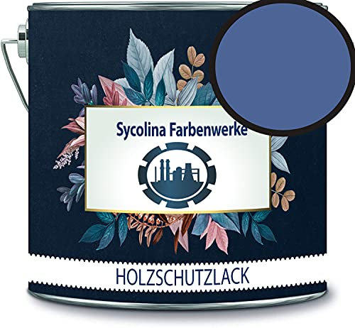 Holzschutzlack Holzlack Holzlasur wetterbeständiger Langzeitschutz Wetterschutzfarbe Holzschutzfarbe RAL 5023 Fernblau // Sycolina Farbenwerke