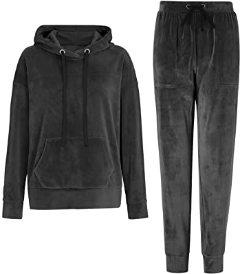 REORIA Damen Tracksuit Set Langarm Hoodie Jogger Rundhalsausschnitt Zweiteiliges Outfit Trainingsanzug