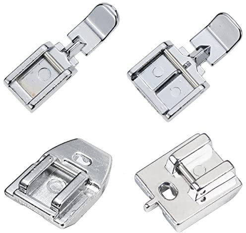Lot de 4 pieds presseurs invisibles pour machine à coudre - Compatibles avec la plupart des machines à coudre Singer, Brother, Janome, Babylock à tige basse