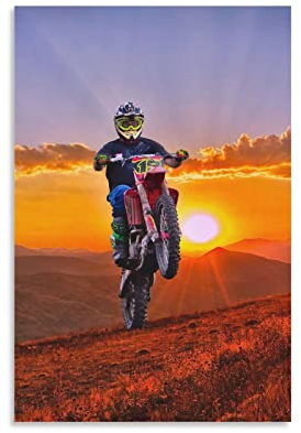ASDSA Motocross-Poster Dirt Bike Poster Poster Dekorative Malerei Leinwand Wandkunst Wohnzimmer Poster Schlafzimmer Malerei 30 x 45 cm