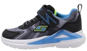 Skechers Jungen 401660l Bkyb Sneaker, Black Charcoal Textile Yellow Blue Trim, 37.5 EU