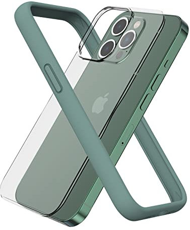 ARSUNOVO Compatible with iPhone 13 Pro Max Bumper Case 6.7 inch, [Raised Edge Protection][Anti-Silp][Anti-Fingerprint] Soft Slim Protective Frame Bumper Cover Case Come with Hard PC Backplate, Green